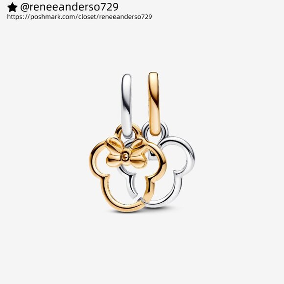 Pandora Disney Mickey Mouse & Minnie Mouse Splittable Dangle Charm - Picture 2 of 5